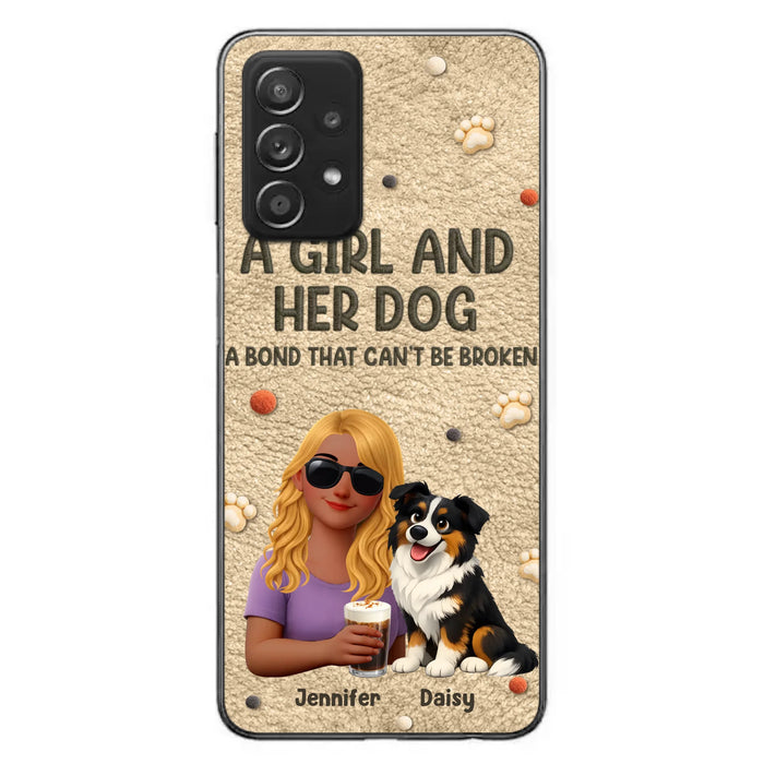 Personalized Girl and Her Dog Phone Case For iPhone/ Samsung – A Bond That Can’t Be Broken - Gift Idea For Dog Lover, Dog Mom