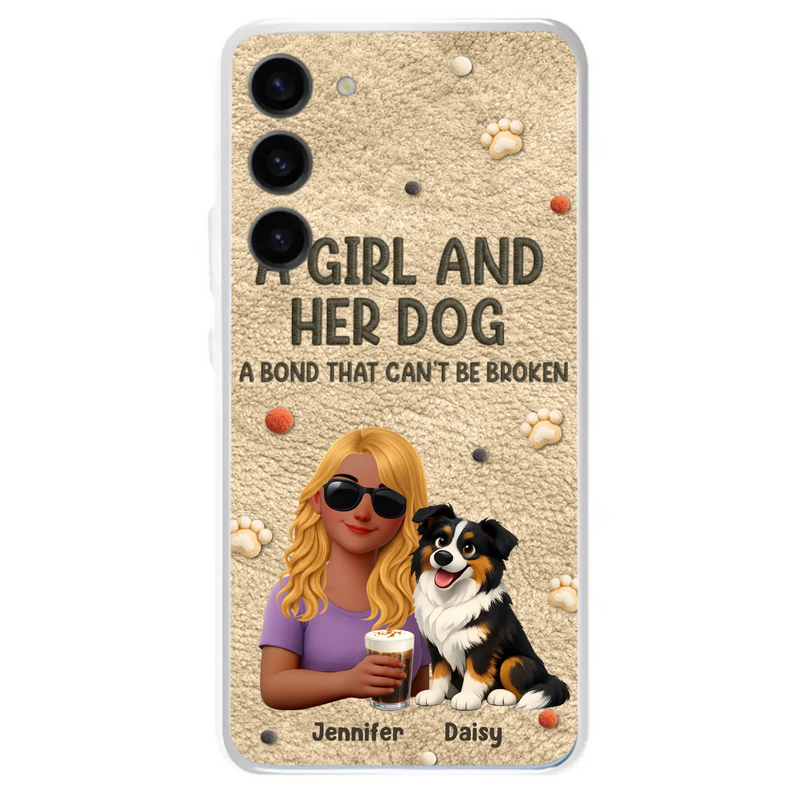 Personalized Girl and Her Dog Phone Case For iPhone/ Samsung – A Bond That Can’t Be Broken - Gift Idea For Dog Lover, Dog Mom