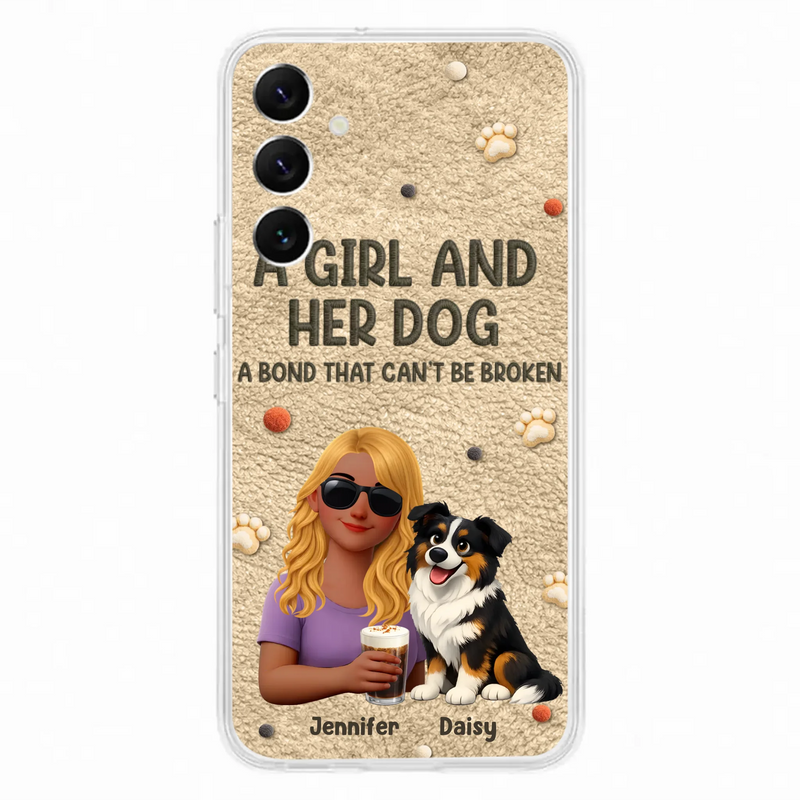 Personalized Girl and Her Dog Phone Case For iPhone/ Samsung – A Bond That Can’t Be Broken - Gift Idea For Dog Lover, Dog Mom