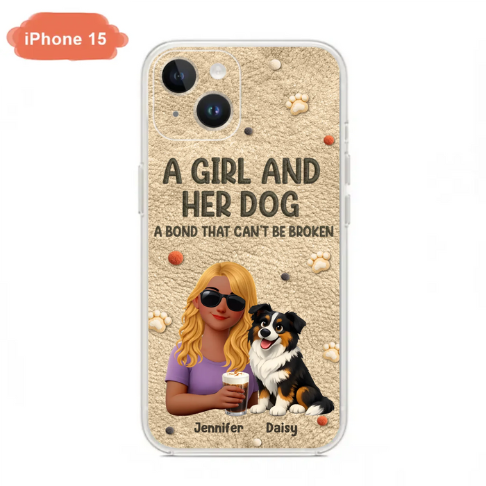 Personalized Girl and Her Dog Phone Case For iPhone/ Samsung – A Bond That Can’t Be Broken - Gift Idea For Dog Lover, Dog Mom