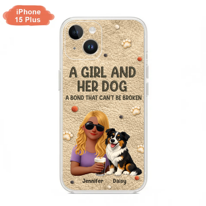 Personalized Girl and Her Dog Phone Case For iPhone/ Samsung – A Bond That Can’t Be Broken - Gift Idea For Dog Lover, Dog Mom