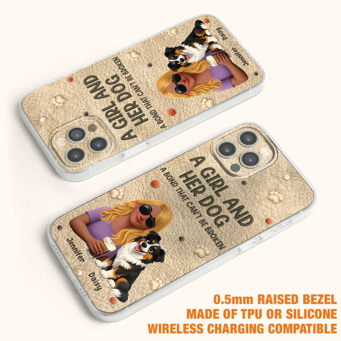 Personalized Girl and Her Dog Phone Case For iPhone/ Samsung – A Bond That Can’t Be Broken - Gift Idea For Dog Lover, Dog Mom