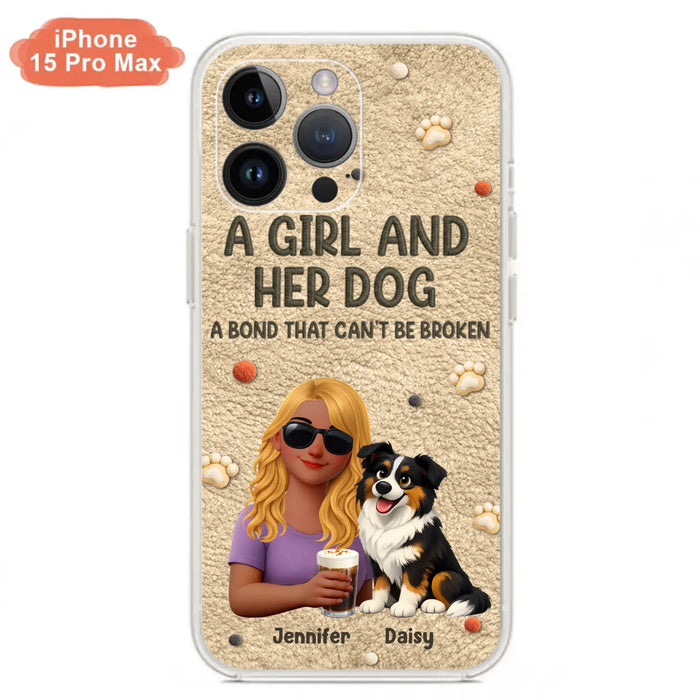 Personalized Girl and Her Dog Phone Case For iPhone/ Samsung – A Bond That Can’t Be Broken - Gift Idea For Dog Lover, Dog Mom