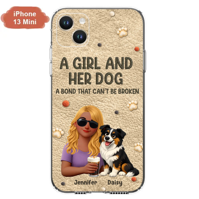 Personalized Girl and Her Dog Phone Case For iPhone/ Samsung – A Bond That Can’t Be Broken - Gift Idea For Dog Lover, Dog Mom