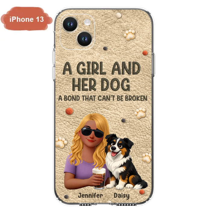 Personalized Girl and Her Dog Phone Case For iPhone/ Samsung – A Bond That Can’t Be Broken - Gift Idea For Dog Lover, Dog Mom