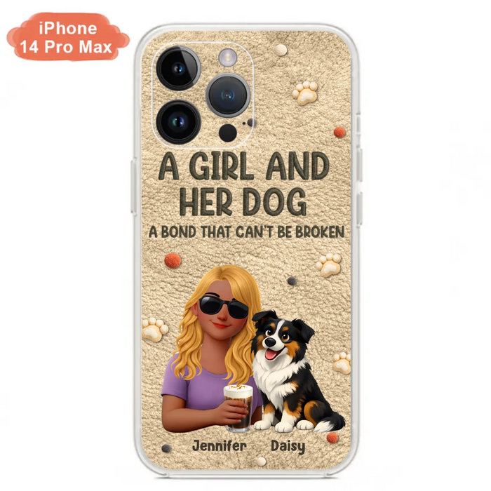 Personalized Girl and Her Dog Phone Case For iPhone/ Samsung – A Bond That Can’t Be Broken - Gift Idea For Dog Lover, Dog Mom