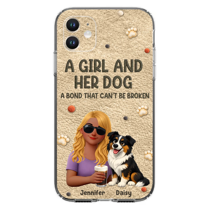 Personalized Girl and Her Dog Phone Case For iPhone/ Samsung – A Bond That Can’t Be Broken - Gift Idea For Dog Lover, Dog Mom