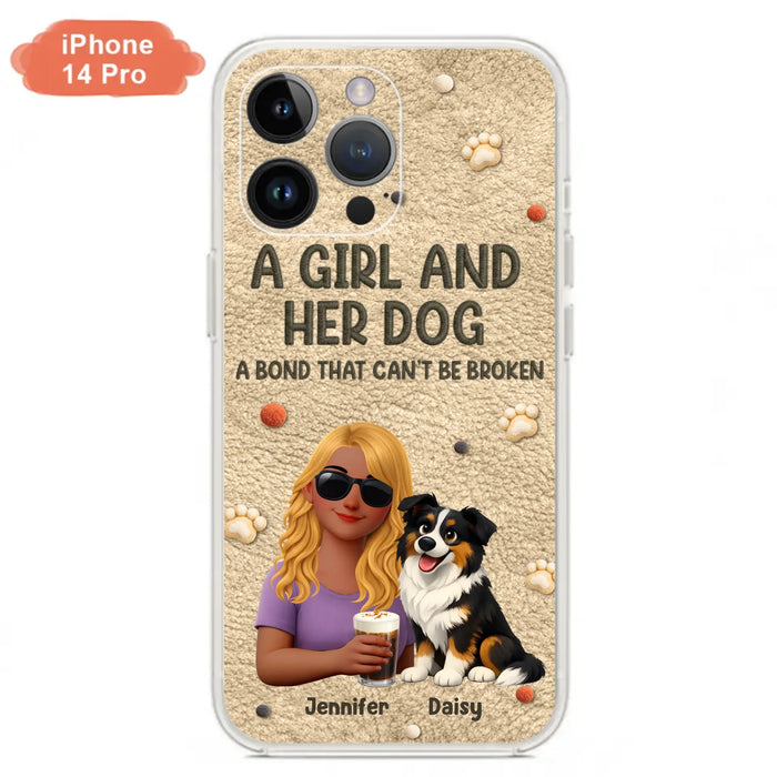 Personalized Girl and Her Dog Phone Case For iPhone/ Samsung – A Bond That Can’t Be Broken - Gift Idea For Dog Lover, Dog Mom