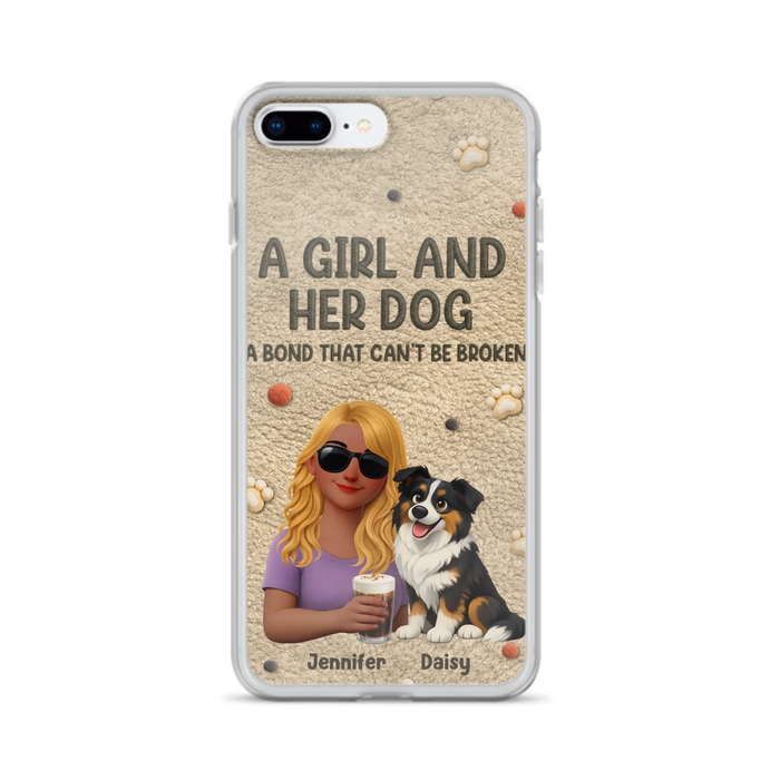 Personalized Girl and Her Dog Phone Case For iPhone/ Samsung – A Bond That Can’t Be Broken - Gift Idea For Dog Lover, Dog Mom