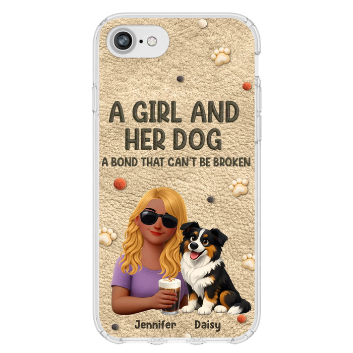 Personalized Girl and Her Dog Phone Case For iPhone/ Samsung – A Bond That Can’t Be Broken - Gift Idea For Dog Lover, Dog Mom