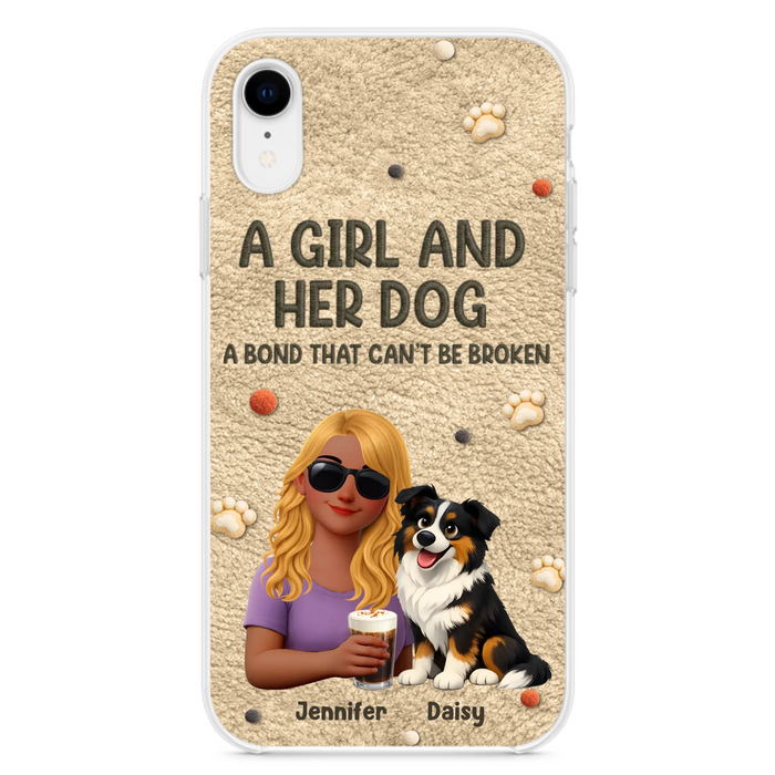 Personalized Girl and Her Dog Phone Case For iPhone/ Samsung – A Bond That Can’t Be Broken - Gift Idea For Dog Lover, Dog Mom