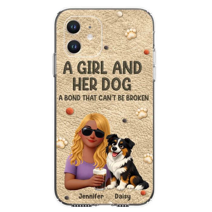 Personalized Girl and Her Dog Phone Case For iPhone/ Samsung – A Bond That Can’t Be Broken - Gift Idea For Dog Lover, Dog Mom