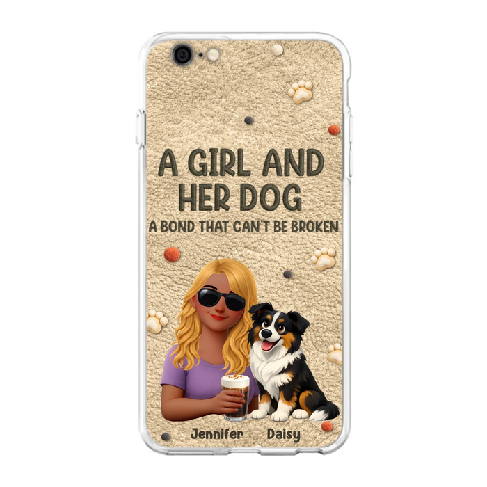 Personalized Girl and Her Dog Phone Case For iPhone/ Samsung – A Bond That Can’t Be Broken - Gift Idea For Dog Lover, Dog Mom