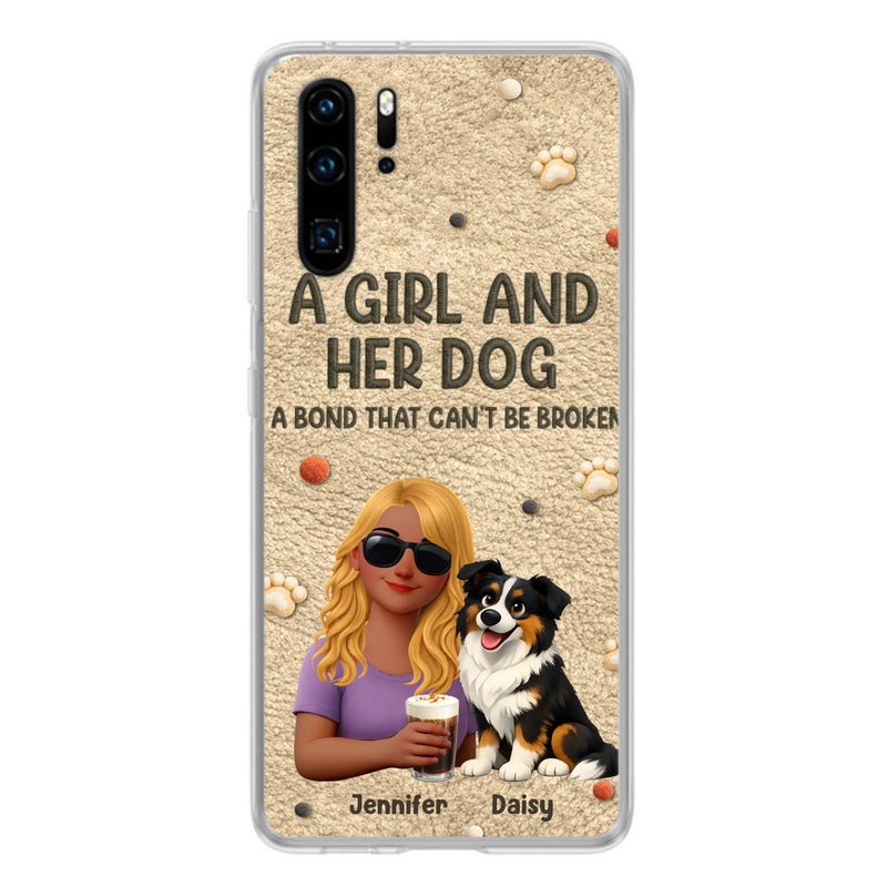Personalized Girl and Her Dog Phone Case For Xiaomi/ Huawei/ Oppo - A Bond That Can’t Be Broken - Gift Idea For Dog Lover, Dog Mom