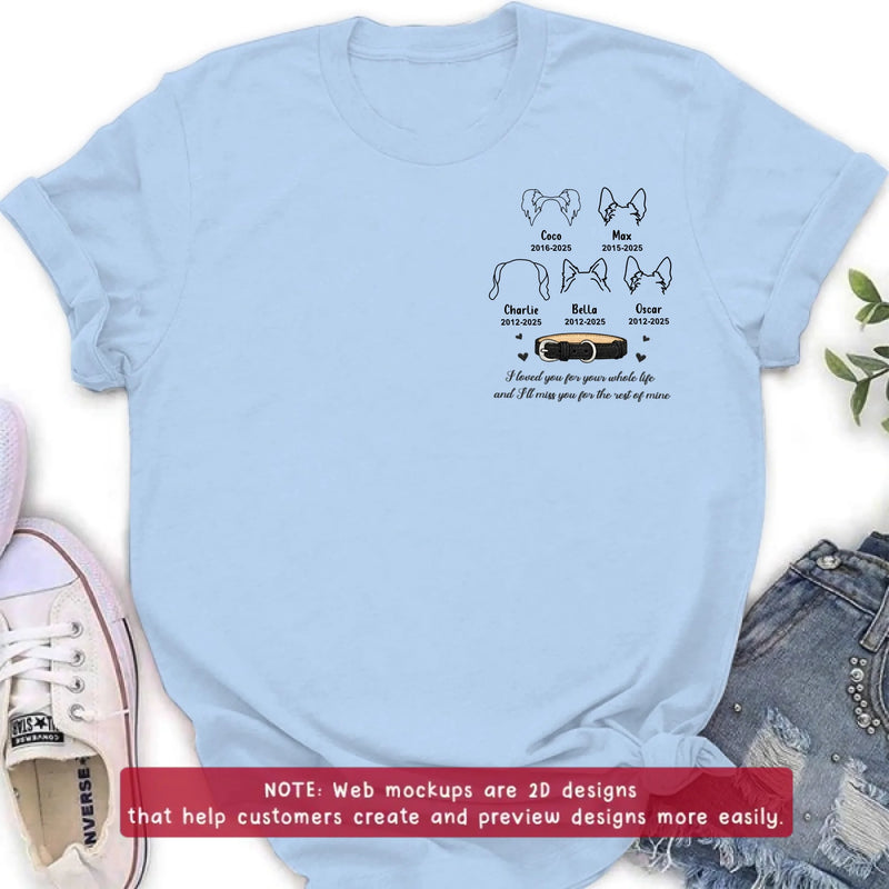 Personalized Pet Memorial Embroidered Shirt/ Hoodie – Custom Dog Line Art with Names & Years, In Loving Memory Dog Loss Gift