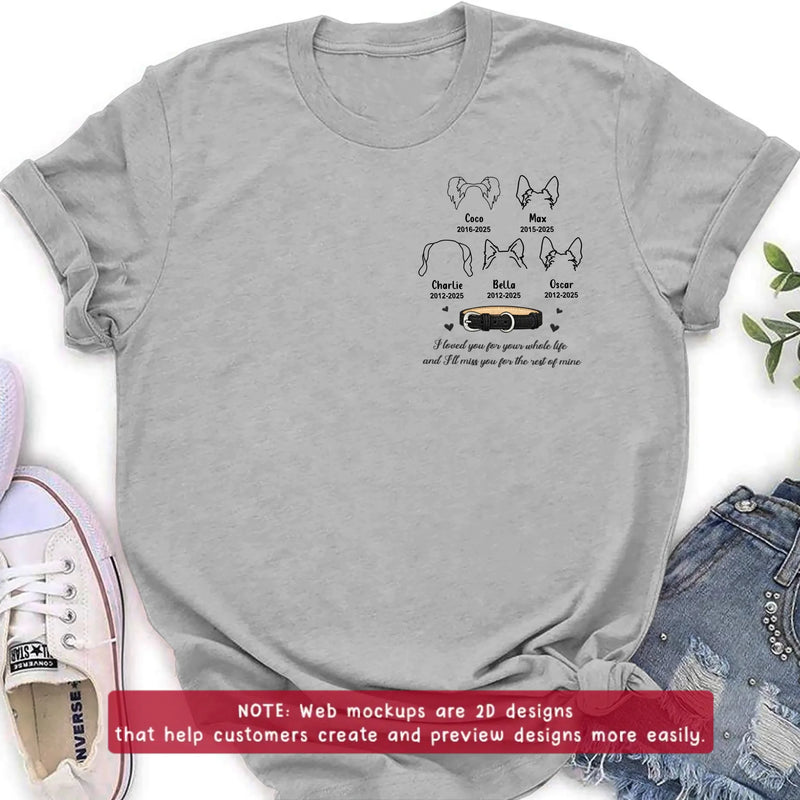 Personalized Pet Memorial Embroidered Shirt/ Hoodie – Custom Dog Line Art with Names & Years, In Loving Memory Dog Loss Gift