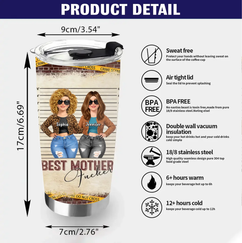Personalized “Best Mother F*cker” Tumbler – Funny Custom Mom and Daughter – Mother’s Day, Birthday & Best Friend Gift