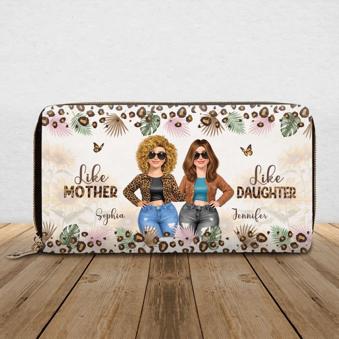 Personalized Mother and Daughter Long Wallet - Like Mother Like Daughter - Gift Idea For Mother's Day/ Birthday/ Mom/ Daughter
