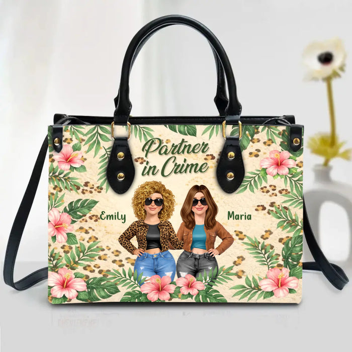 Personalized Best Friend Handbag - Partner In Crime - Funny Birthday, Anniversary, Christmas or Pride Gift for Best Friend or Wife