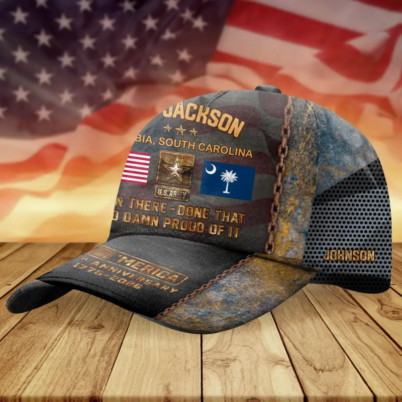 Personalized Fort Jackson Veteran Baseball Cap – Columbia, South Carolina, U.S. Army Cap – “Been There Done That” America 250th Anniversary 1776 – 2026 Patriotic Gift