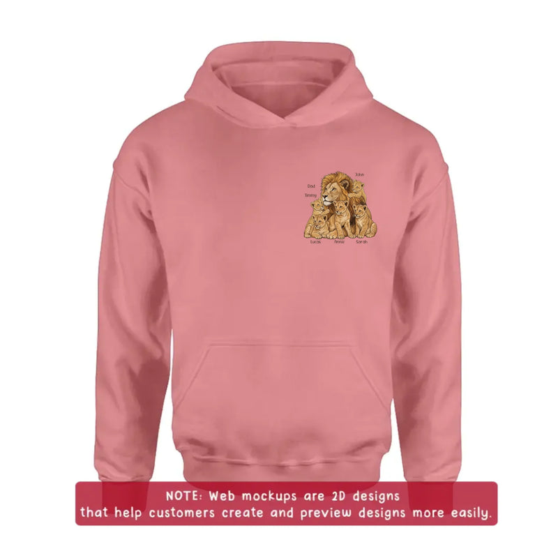 Personalized Dad Lion Embroidered Shirt/ Hoodie - Custom Names - Meaningful Father's Day Gift for Dad with up to 5 Kids