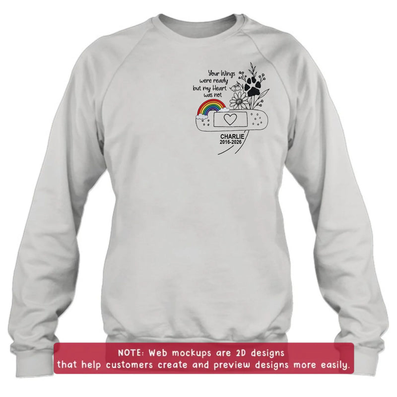 Personalized Embroidered Pet Memorial Shirt/ Hoodie – Custom Dog Memorial Rainbow Bridge Embroidery Sweatshirt, Loss of Dog Sympathy Gift