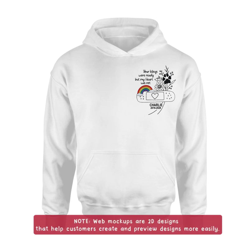 Personalized Embroidered Pet Memorial Shirt/ Hoodie – Custom Dog Memorial Rainbow Bridge Embroidery Sweatshirt, Loss of Dog Sympathy Gift