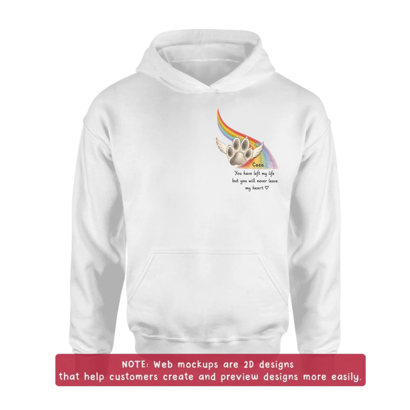 Personalized Embroidered Pet Memorial Shirt/ Hoodie with Up to 3 Pets – Custom Rainbow Bridge Dog Memorial, Pet Loss Sympathy Gift