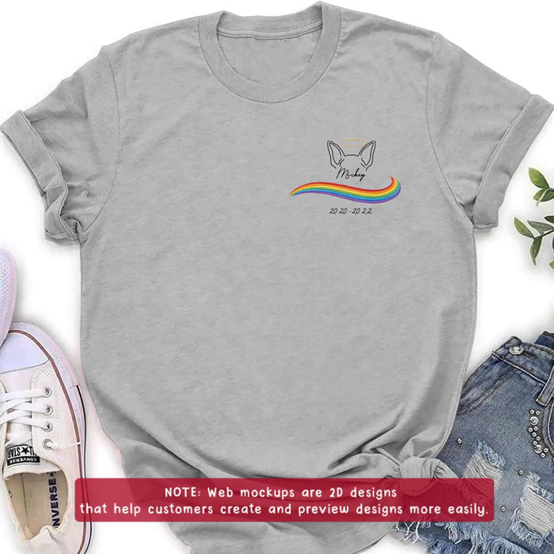 Personalized Embroidered Pet Memorial Shirt/ Hoodie with Up to 3 Pets – Custom Rainbow Bridge Dog Memorial - Angel Dog Remembrance Gift
