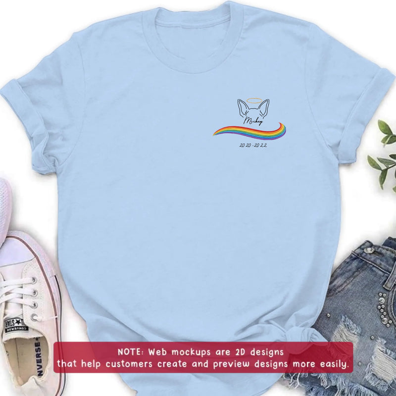 Personalized Embroidered Pet Memorial Shirt/ Hoodie with Up to 3 Pets – Custom Rainbow Bridge Dog Memorial - Angel Dog Remembrance Gift