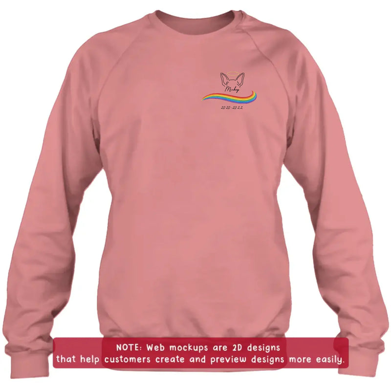 Personalized Embroidered Pet Memorial Shirt/ Hoodie with Up to 3 Pets – Custom Rainbow Bridge Dog Memorial - Angel Dog Remembrance Gift