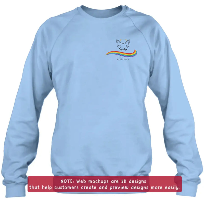 Personalized Embroidered Pet Memorial Shirt/ Hoodie with Up to 3 Pets – Custom Rainbow Bridge Dog Memorial - Angel Dog Remembrance Gift