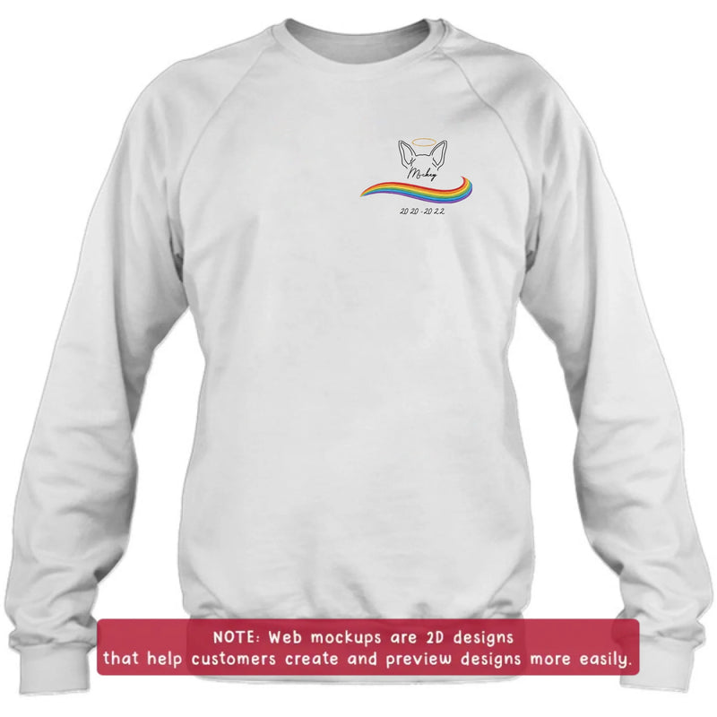 Personalized Embroidered Pet Memorial Shirt/ Hoodie with Up to 3 Pets – Custom Rainbow Bridge Dog Memorial - Angel Dog Remembrance Gift