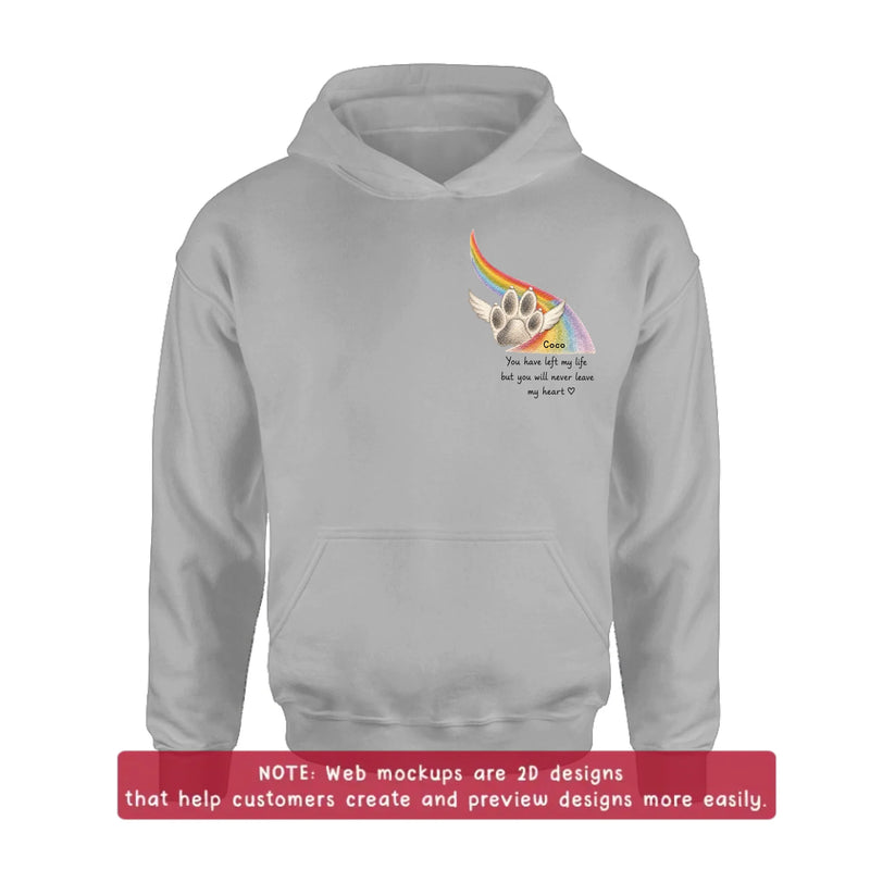 Personalized Pet Memorial Embroidered Shirt - Custom Pet Loss Sweatshirt, Hoodie - Angel Dog Remembrance Gift