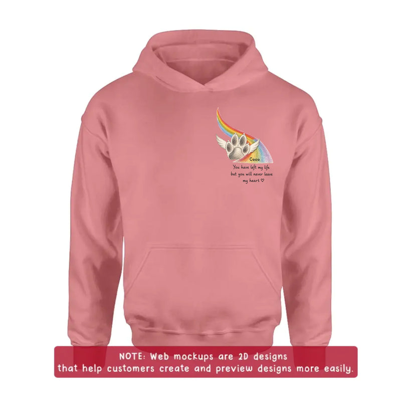 Personalized Pet Memorial Embroidered Shirt - Custom Pet Loss Sweatshirt, Hoodie - Angel Dog Remembrance Gift
