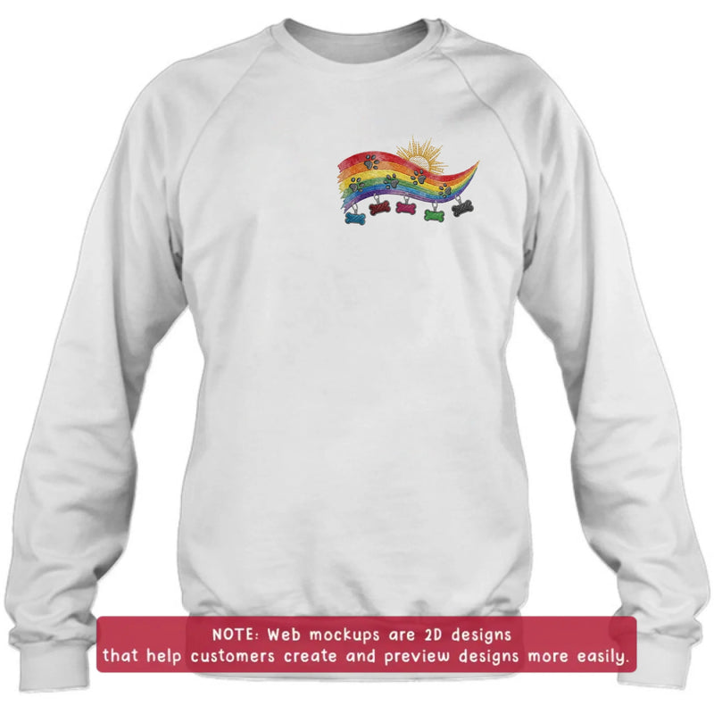 Personalized Pet Memorial Embroidered Shirt/ Hoodie - Custom Rainbow Bridge Dog Memorial - Pet Loss Gift for Dog Mom Dog Dad, Up to 5 Pets