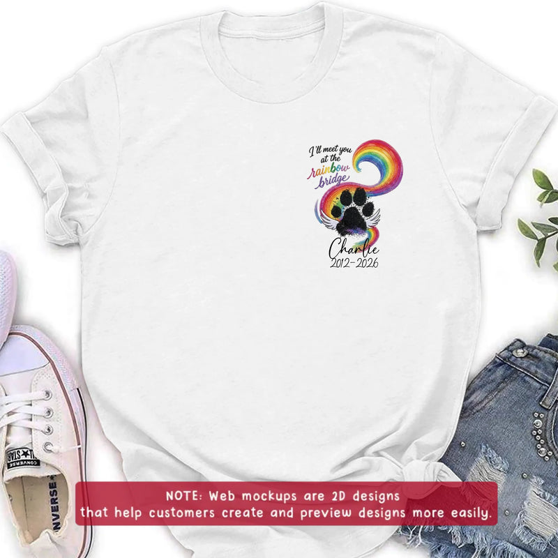 Personalized Memorial Rainbow Bridge Embroidered Shirt/ Hoodie - Remembrance Gift – I'll Meet You At The Rainbow Bridge