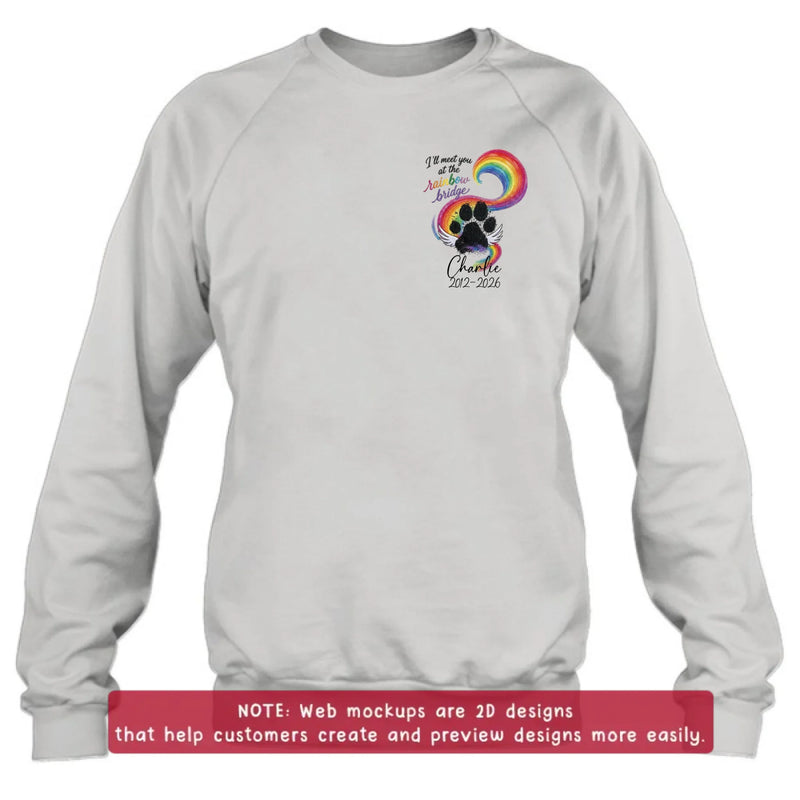 Personalized Memorial Rainbow Bridge Embroidered Shirt/ Hoodie - Remembrance Gift – I'll Meet You At The Rainbow Bridge