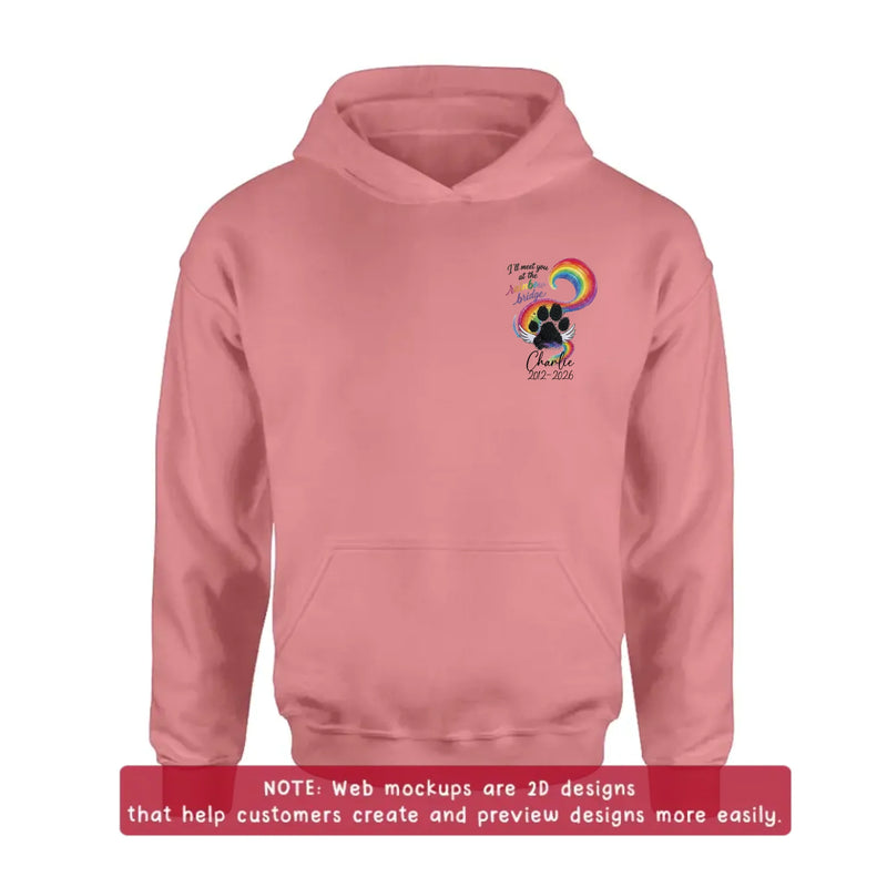 Personalized Memorial Rainbow Bridge Embroidered Shirt/ Hoodie - Remembrance Gift – I'll Meet You At The Rainbow Bridge
