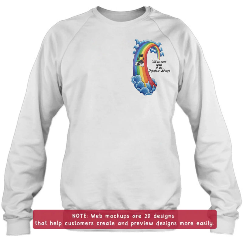 Personalized Rainbow Bridge Pet Memorial Embroidered Shirt/ Hoodie - Pet Loss Remembrance Gift with Up to 5 Pet Names - Till We Meet Again