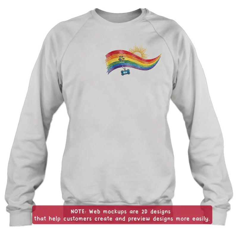 Personalized Pet Memorial Embroidered Shirt/ Hoodie - Custom Rainbow Bridge Dog Memorial - Pet Loss Gift for Dog Mom Dog Dad, Up to 5 Pets
