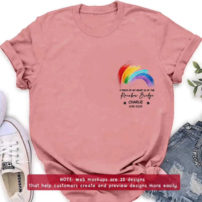 Personalized Rainbow Bridge Pet Memorial Embroidered Shirt/ Hoodie - Pet Loss Remembrance Gift - Wish The Rainbow Bridge Had Visiting Hours
