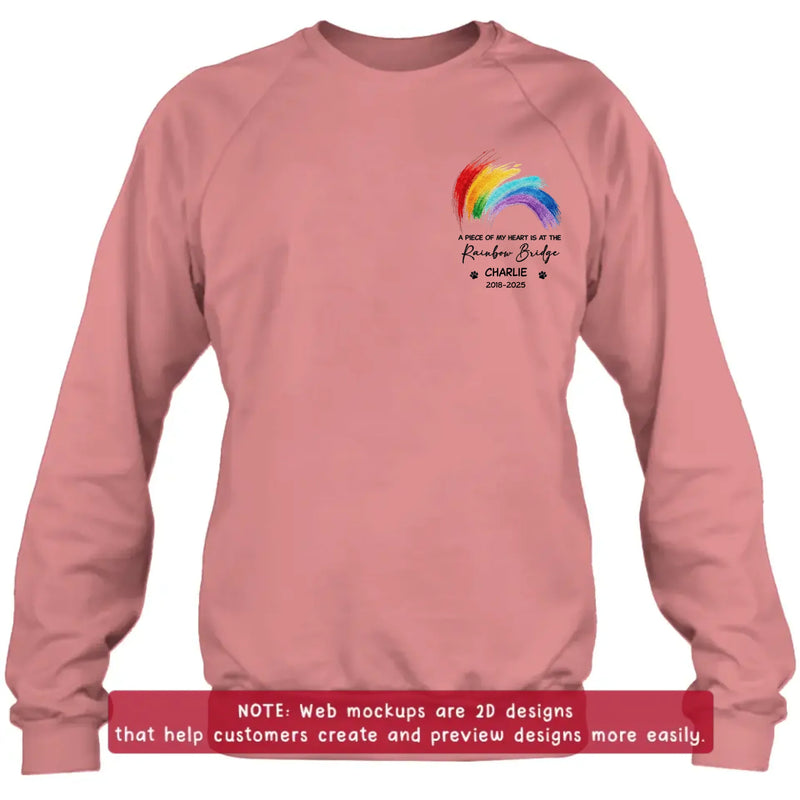 Personalized Rainbow Bridge Pet Memorial Embroidered Shirt/ Hoodie - Pet Loss Remembrance Gift - Wish The Rainbow Bridge Had Visiting Hours