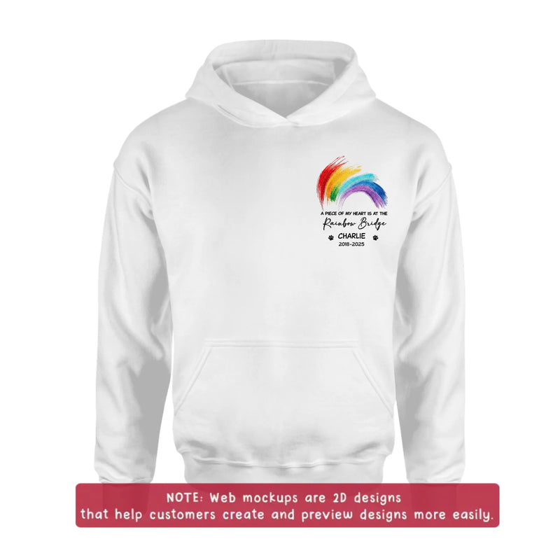 Personalized Rainbow Bridge Pet Memorial Embroidered Shirt/ Hoodie - Pet Loss Remembrance Gift - Wish The Rainbow Bridge Had Visiting Hours