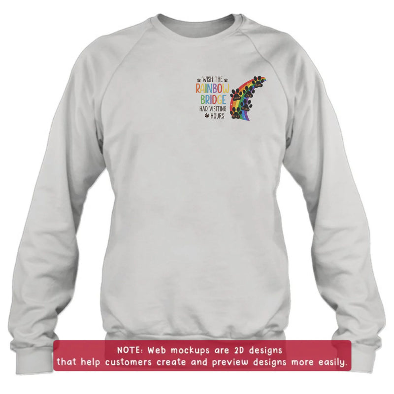 Personalized Rainbow Bridge Pet Memorial Embroidered Shirt/ Hoodie - Custom Dog Memorial - A Piece of My Heart Is at the Rainbow Bridge - Up to 5 Pet Names
