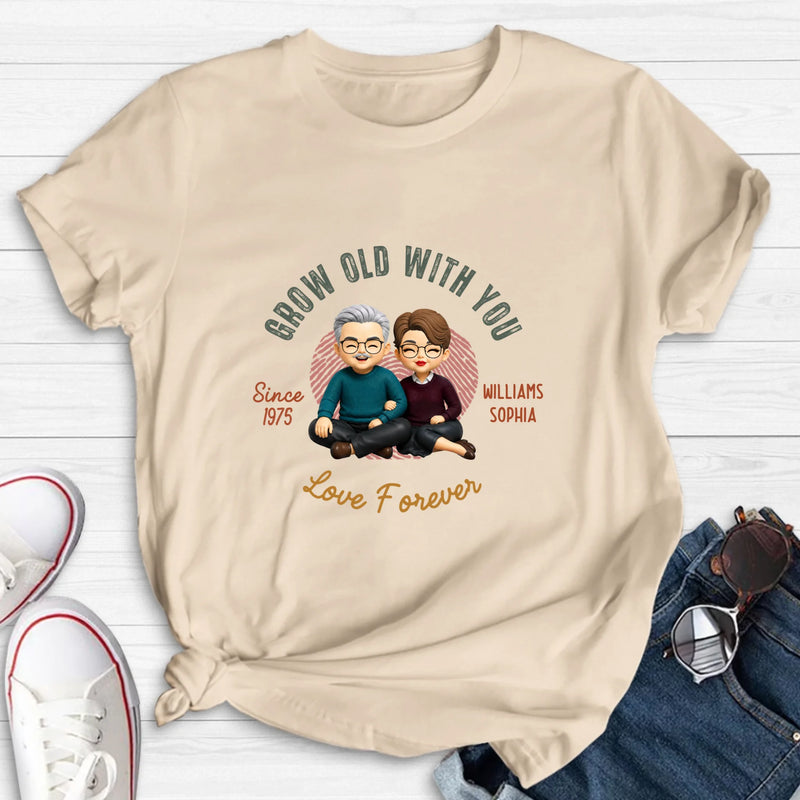 Personalized Couple Wedding Anniversary T-Shirt/ Long Sleeve/  Sweatshirt/ Hoodie - Matching Couple - Gift for Husband Wife - Grow Old With You