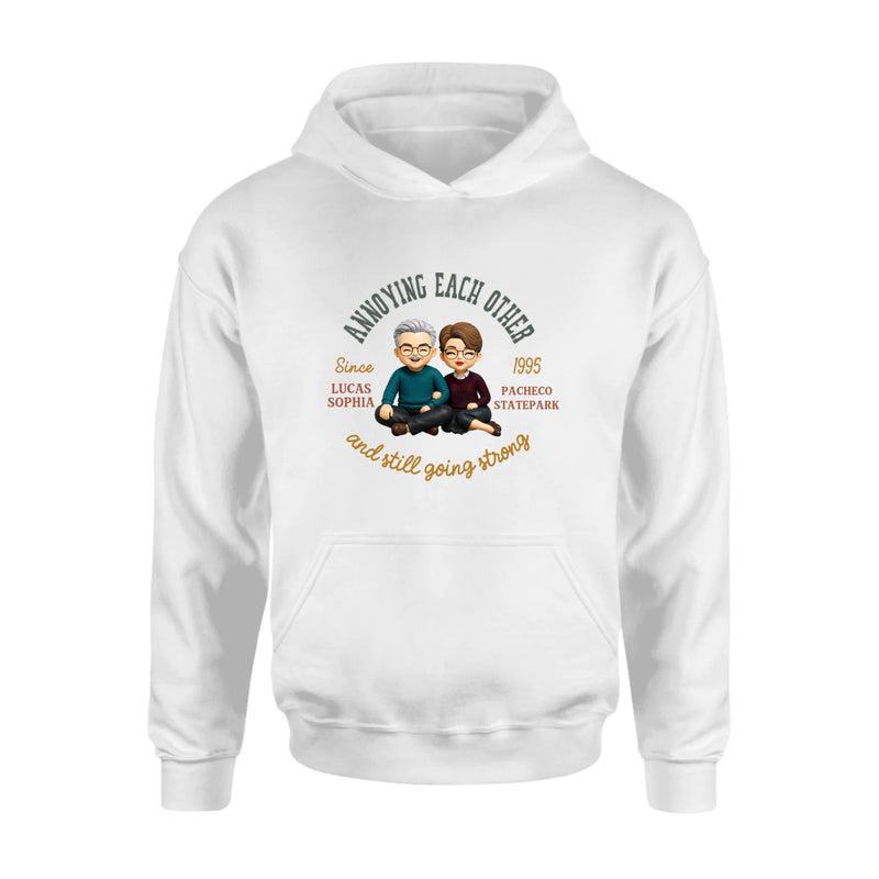 Personalized Couple Wedding Anniversary T-Shirt/ Long Sleeve/  Sweatshirt/ Hoodie - Matching Couple - Gift for Husband Wife - Annoying Each Other And Still Going Strong