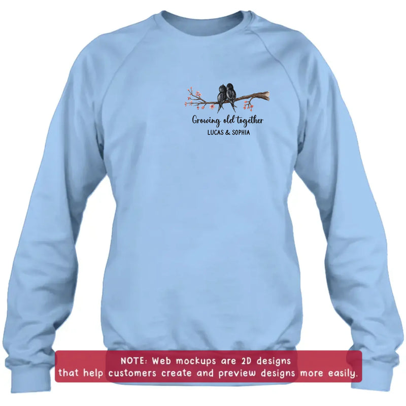 Personalized Old Bird Couple Embroidered Shirt/ Hoodie - Gift Idea For Couple/ Parents - Growing Old Together