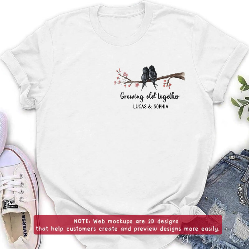 Personalized Old Bird Couple Embroidered Shirt/ Hoodie - Gift Idea For Couple/ Parents - Growing Old Together