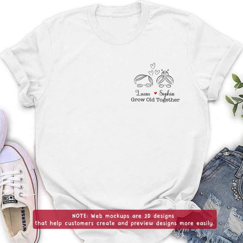 Personalized Elder Couple Embroidered Shirt/ Hoodie - Gift Idea For Couple/ Parents - Grow Old Together